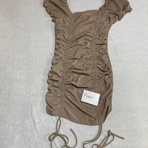 Love tree Tan/ brown ruched mini dress women Medium. SKU639